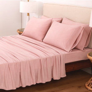 Berkshire Blanket Polarfleece 6 Piece Sheet Set With Bonus Pillowcases - QUEEN - BLUSH