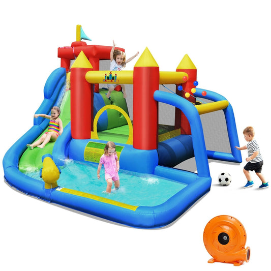 Inflatable Bounce House Splash Pool with Water Climb Slide Blower Included *UNASSEMBLED/IN BOX* - OP70639