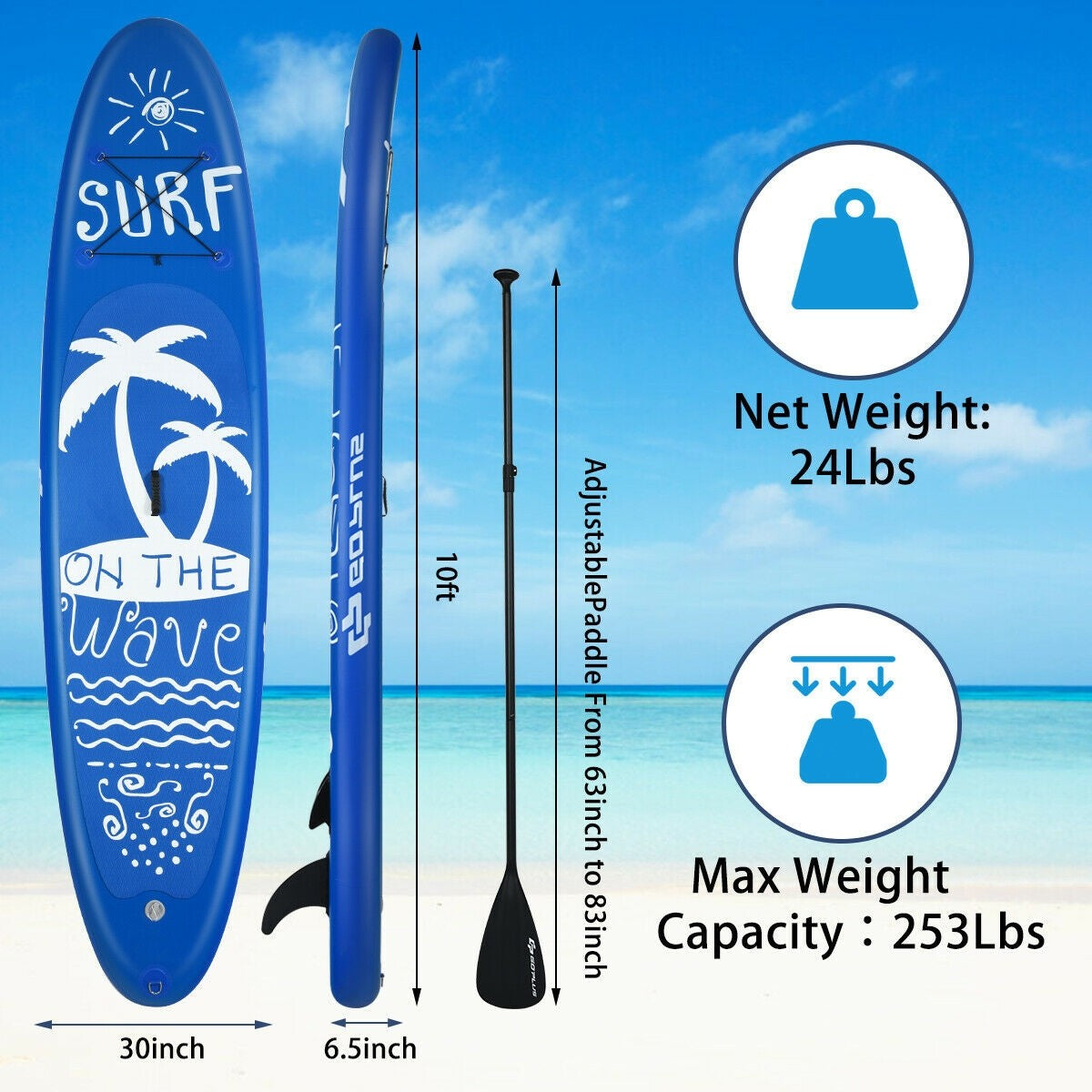 Inflatable & Adjustable Stand Up Paddle Board, plus Kit