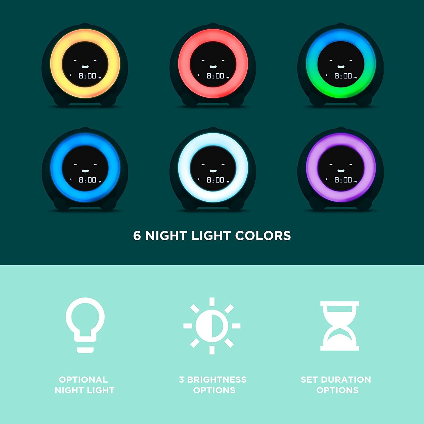 Mella Ready to Rise Children's Sleep Trainer, Alarm Clock, Night Light and Sleep Sounds Machine