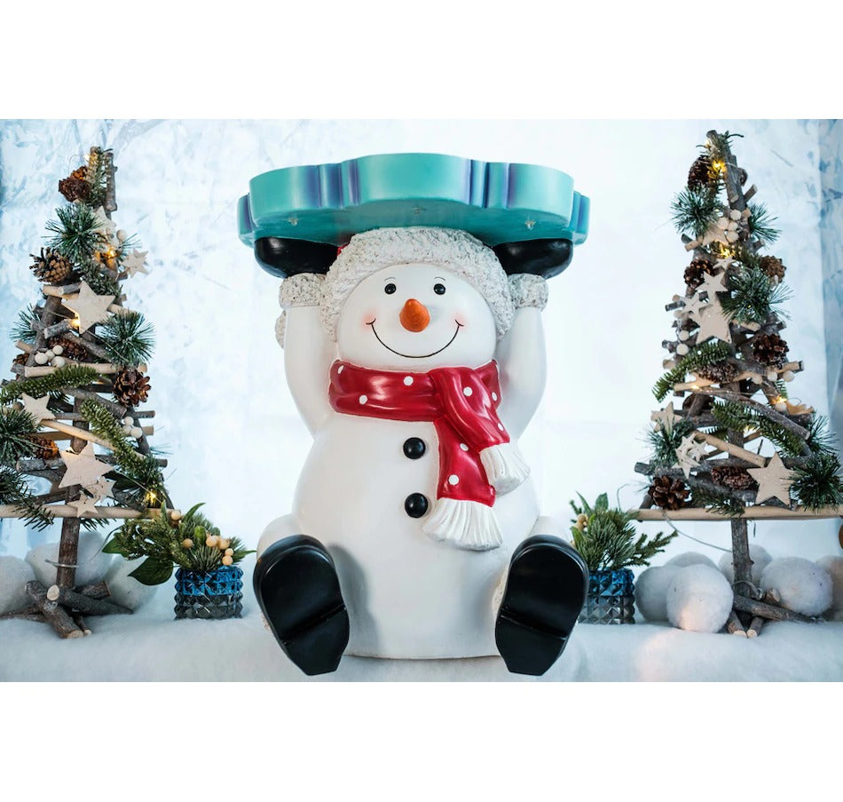 Holiday Memories Lit Stools Snowman