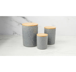 Temp-tations Set of 3 Sculpted Canisters with Bamboo Lids