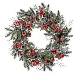 Holiday Memories 24" Berry Holly Wreath