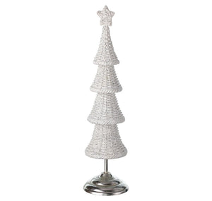 Holiday Memories 18"H Resin White Rattan Tree