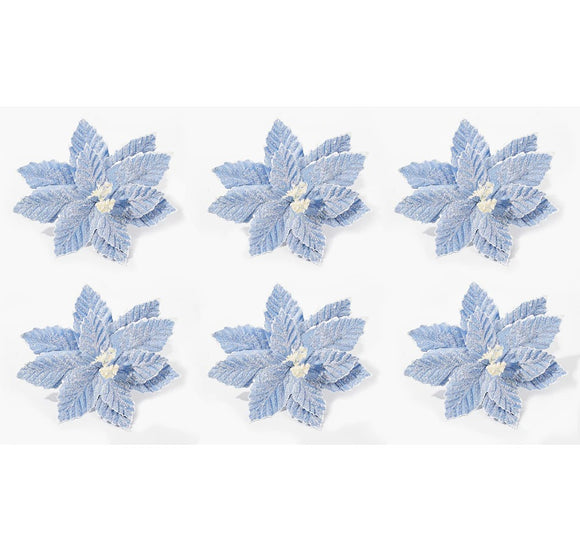 Holiday Memories Set of 6 Poinsettia Clips