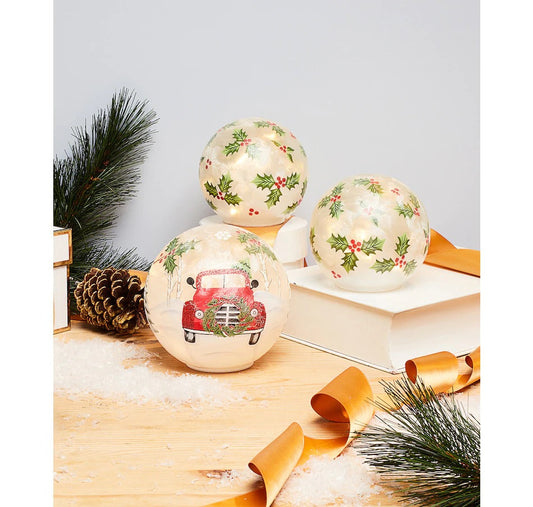 Mr. Christmas Holiday Spheres (Set of 3) - RED TRUCK