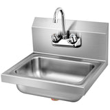 Stainless Steel Sink Wall Mount Hand Washing Sink with Faucet and Back Splash