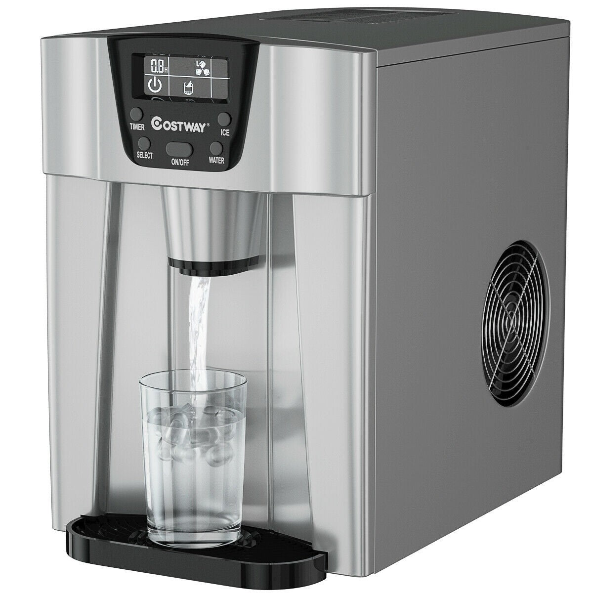 2-In-1 Ice Maker Water Dispenser 36lbs/24H LCD Display