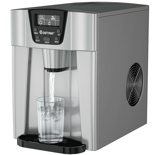 2-In-1 Ice Maker Water Dispenser 36lbs/24H LCD Display