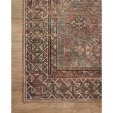 Billie Oriental Aqua/Rust Area Rug - 2' x 5'