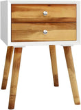 Wooden Bedside Table with 2 Drawers