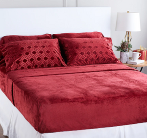 Homesuite Mink 6 Piece Sheet Set - KING - RED