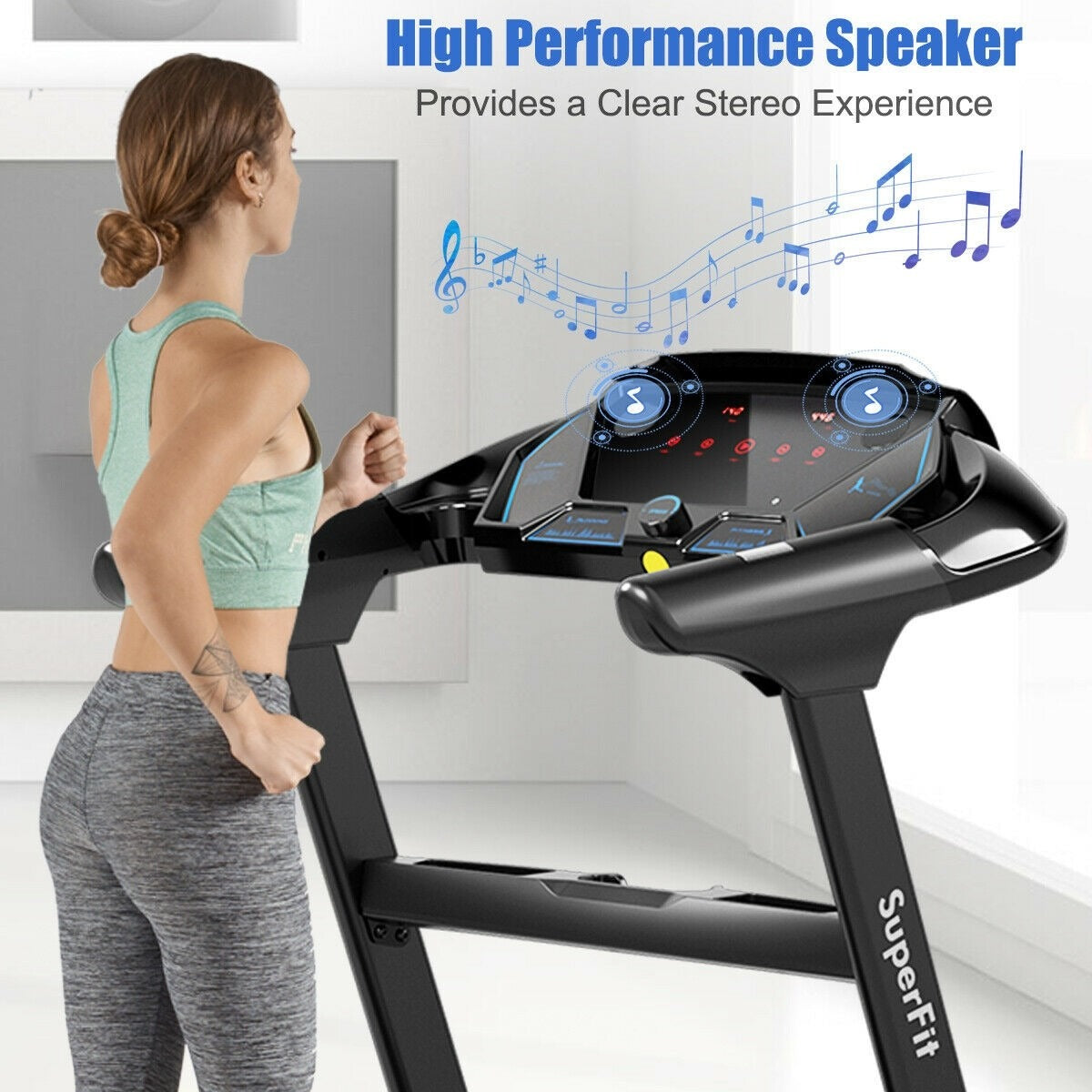 EXTRA 50%OFF, now just $199.99,  2.25HP Folding Treadmill Running Jogging Machine with LED Touch Display - SP37546BK