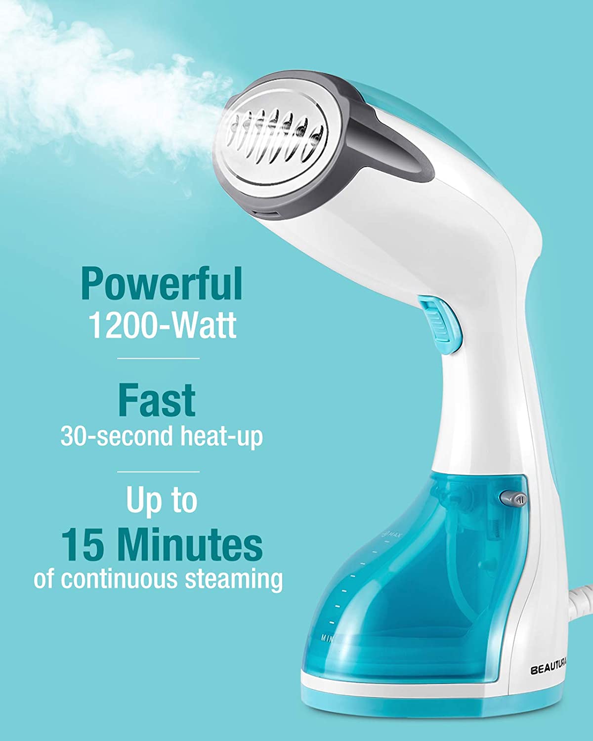 BEAUTURAL 1200-Watt Handheld Steamer