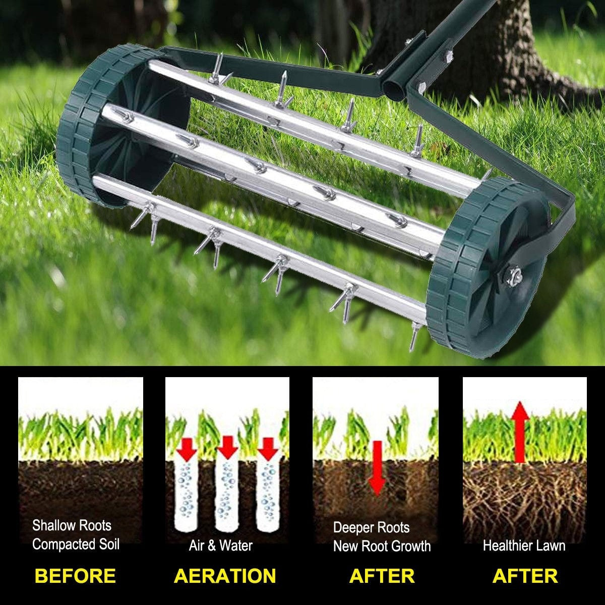 Garden Heavy Duty Rotary Push Tine for Soil Aeration, reg $161.99