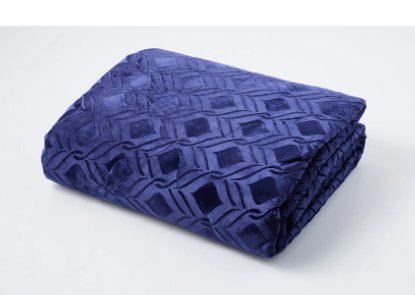 Homesuite Mink Embossed Reversible Blanket - TWIN - NAVY