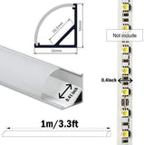 StarlandLled V-Shape LED Aluminium Channel with Milky White PC Cover for Strip Lights