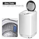 Portable 7.7 lbs Automatic Laundry Washing Machine with Drain Pump - EP24969