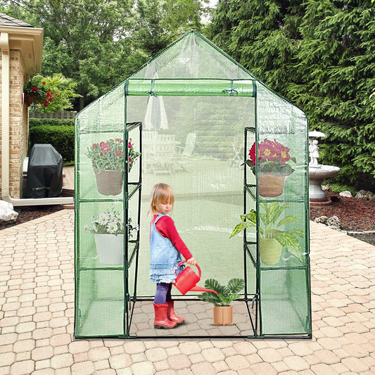 8 shelves Mini Walk In Greenhouse Outdoor Gardening Plant Green House