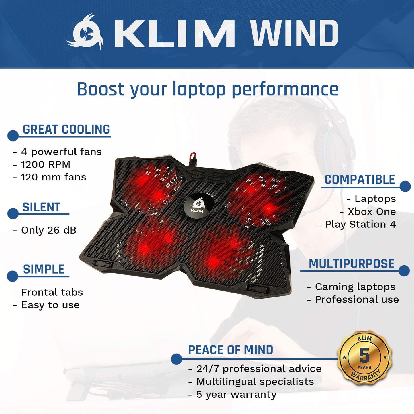 KLIM™ Wind Laptop Cooling Pad
