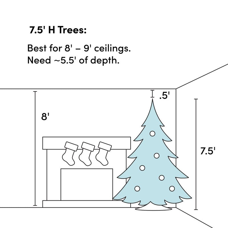7.5' Silver Tinsel Fir Artificial Christmas Tree