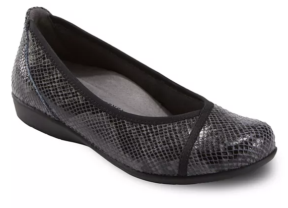 Women's Earth Alder Varden Ballet Flat - GREY/SNAKE - SIZE 8