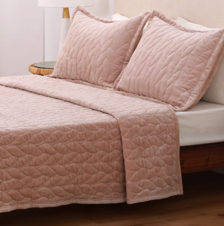 Berkshire Blanket BOHO Braid Quilted Coverlet Set - KING - SAND