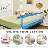 Baby Joy 71 Inch Extra Long Swing Down Bed Guardrail With Safety Straps