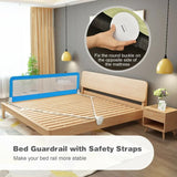 Baby Joy 71 Inch Extra Long Swing Down Bed Guardrail With Safety Straps