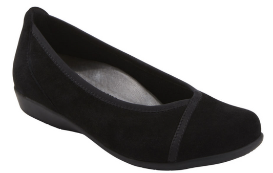 Women's Earth Alder Varden Ballet Flat - BLACK/SUEDE - SIZE 10