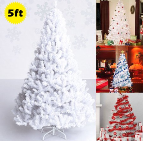 4Ft Artificial PVC Christmas Tree W/ Stand - WHITE