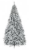 9 Feet  Unlit Artificial Christmas Tree with Premium Snow Flocked Hinged