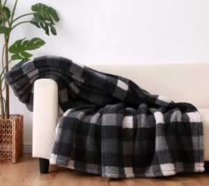 Berkshire Double Sided Sherpa Buffalo Check Throw - ONYX