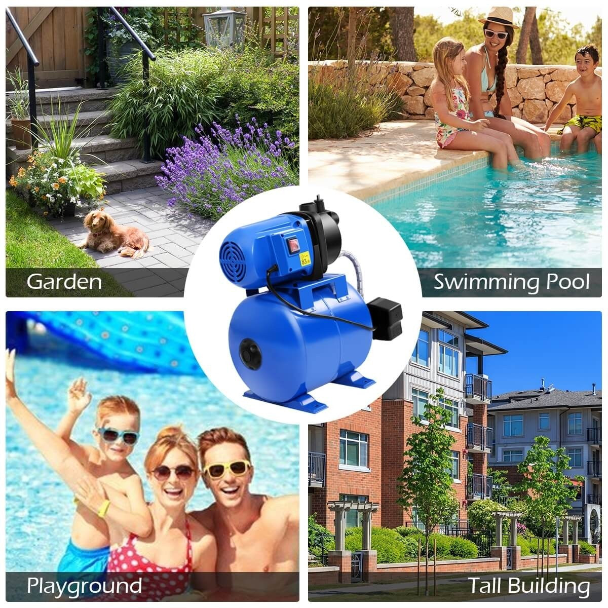 1200W 1" Shallow Well Water Booster Pump Home Garden Irrigation 1000GPH