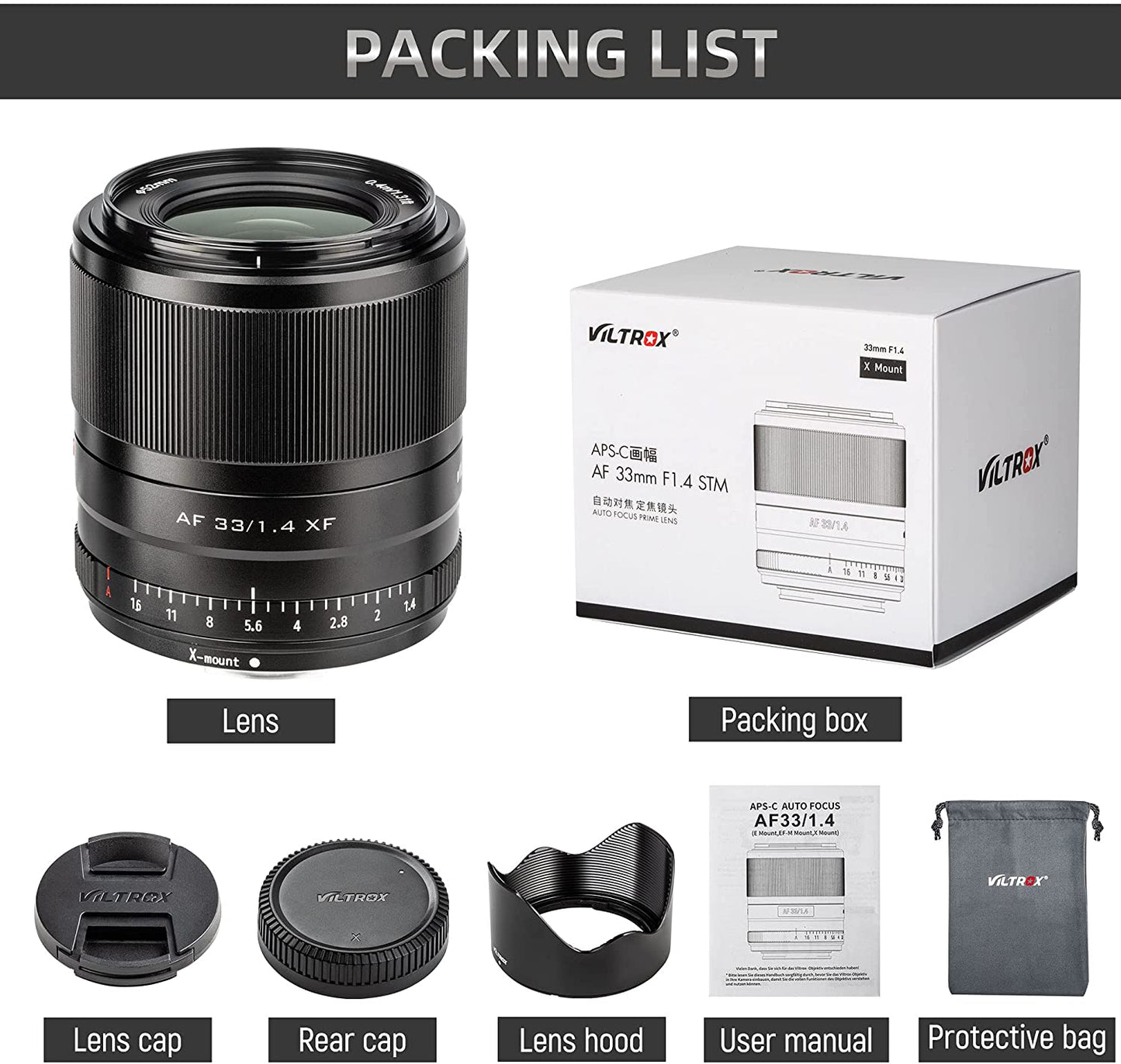 VILTROX X Mount Lens 33mm F1.4 fujifilm X Mount f/1.4 XF AF Auto Focus Lens for Fujifilm Fuji X-Mount Camera X-T3 X-T2 X-H1 X20 X-T30 X-T20