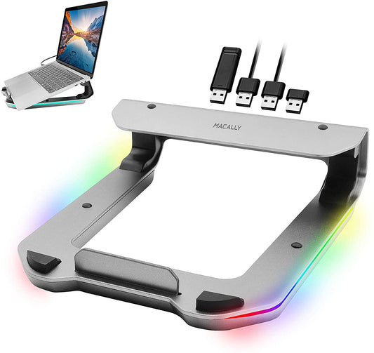 RGB Laptop Stand with USB Ports