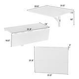 Wall-Mounted Drop-Leaf Table Folding Kitchen Dining Table Desk, white, fully assembled