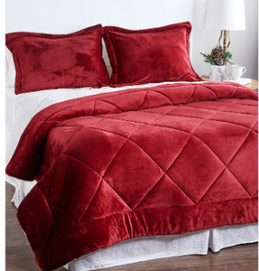 Homesuite Mink, 3 Piece Comforter Set - KING - RED