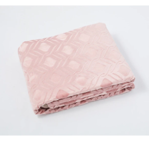 Homesuite Mink Embossed Throw with Sherpa Reverse - BLUSH