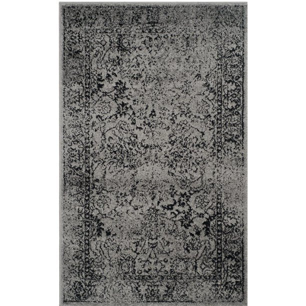 Josie Oriental Gray/Black Area Rug - 2'6 X 10