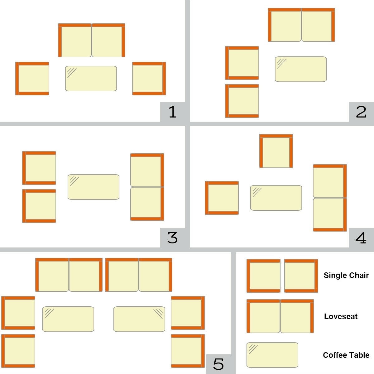 4 Pieces Rattan Sofa Set with Glass Table - BEIGE *UNASSEMBLED*