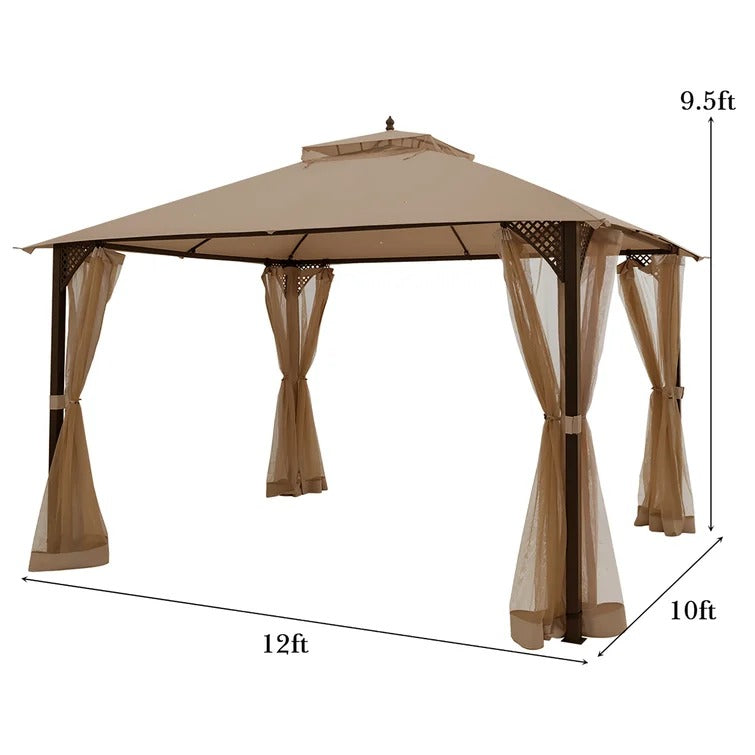 9.5 Ft. W x 12 Ft. D Steel Patio Gazebo - *UNASSEMBLED/IN BOX*