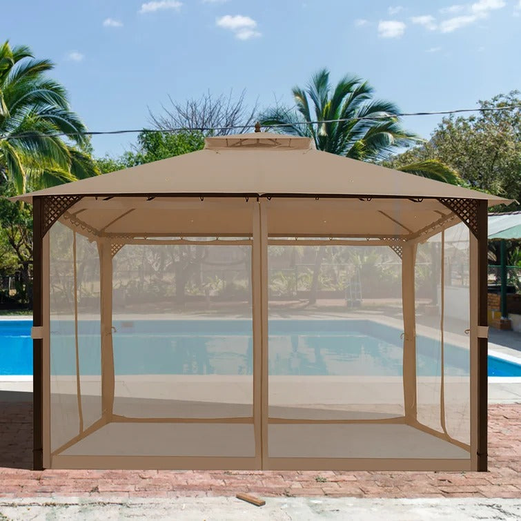 9.5 Ft. W x 12 Ft. D Steel Patio Gazebo - *UNASSEMBLED/IN BOX*