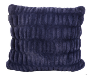 Guillaume Faux Fur 18" x 18" Throw Pillow - NAVY