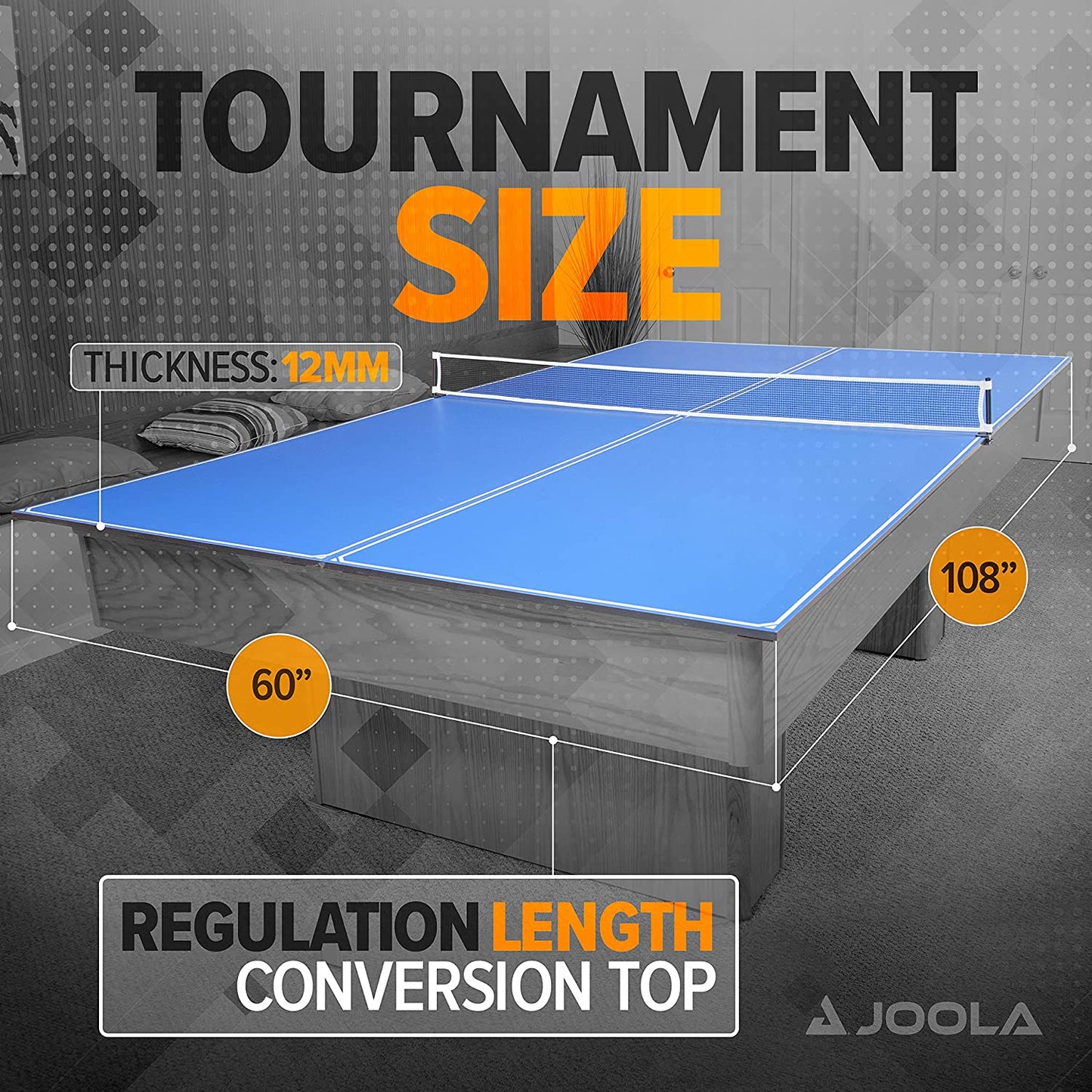 JOOLA Tetra - 4 Piece Ping Pong Table Top for Pool Table - Includes Ping Pong Net Set , IN BOX
