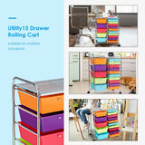 15-Drawer Utility Rolling Organizer Cart Multi-Use Storage, assembled, scratch & dent