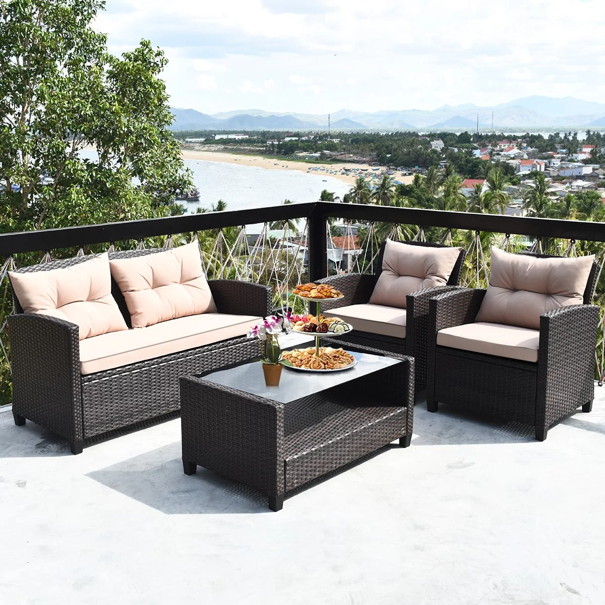 4PCS Outdoor Rattan Furniture Set *FULLY ASSEMBLED*