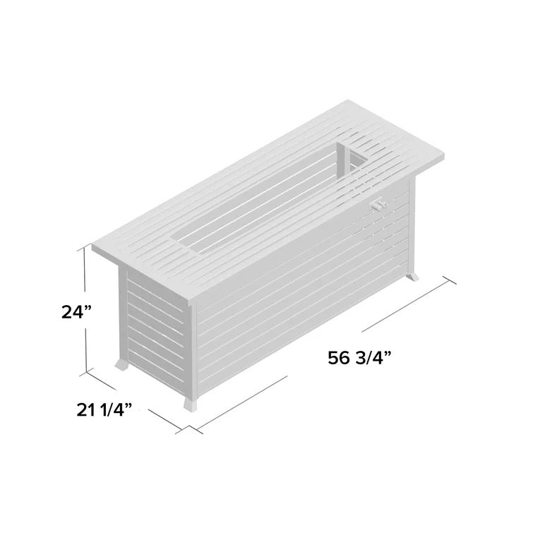Adela 24'' H x 56.7'' W Aluminum Propane Outdoor Fire Pit Table with Lid *FULLY ASSEMBLED*