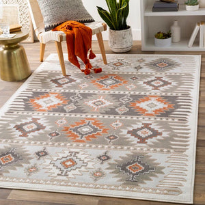 Althee Area Rug in Charcoal/Ivory/Grey - 5'3" x 7'3"