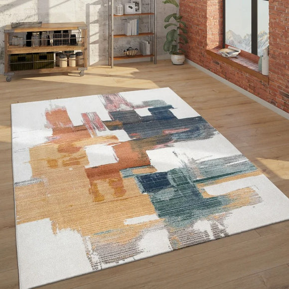 Amaral Abstract Ceam/Colourful Area Rug